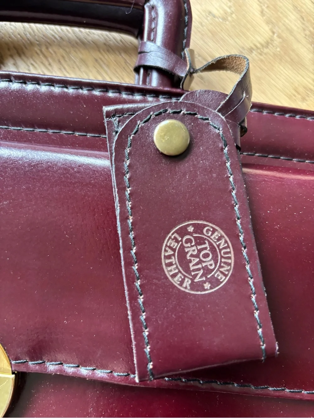 Vintage top grain leather crossbody or shoulder bag laptop briefcase